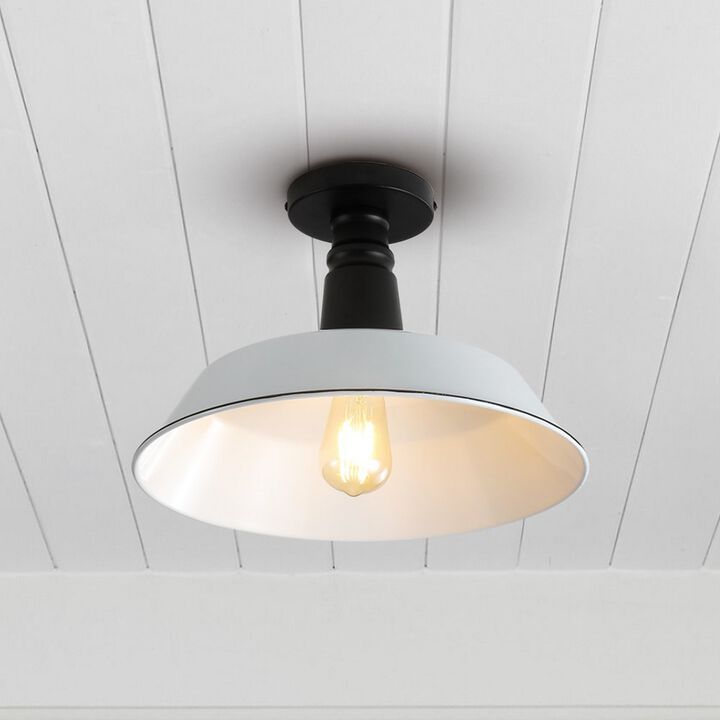 Camila Classic Industrial Indoor/Outdoor Iron LED Semi Flush Mount
