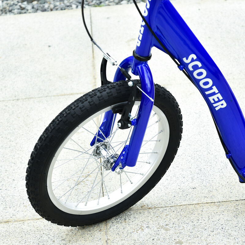 BreeBe Youth Scooter Kick Scooter with Adjustable Handlebar 16" Front and 12" Rear Dual Brakes Inflatable Wheels image number 7