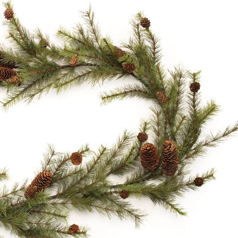 Artificial Pine and Pinecone Holiday Garland – Rustic Greenery Garland for Indoor Seasonal Decor