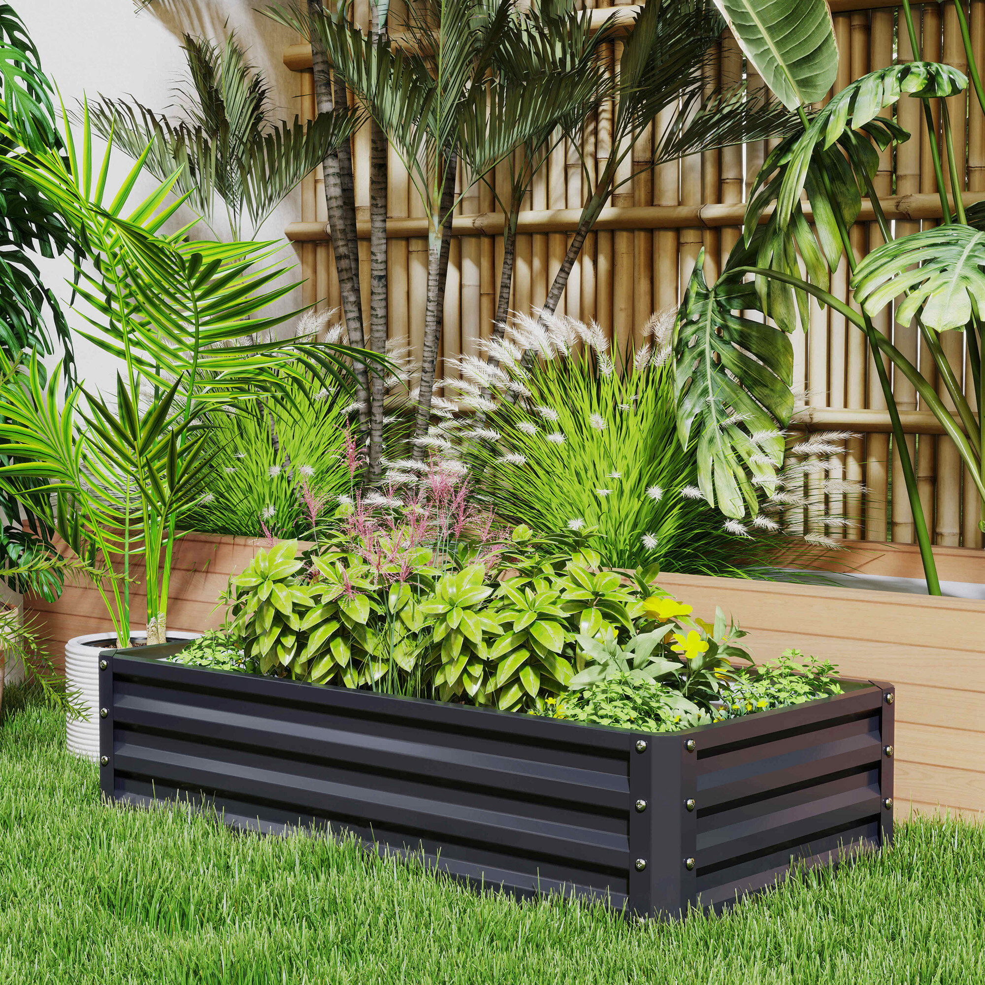 Hivvago 4' x 2' Raised Garden Bed for Vegetables and Herbs