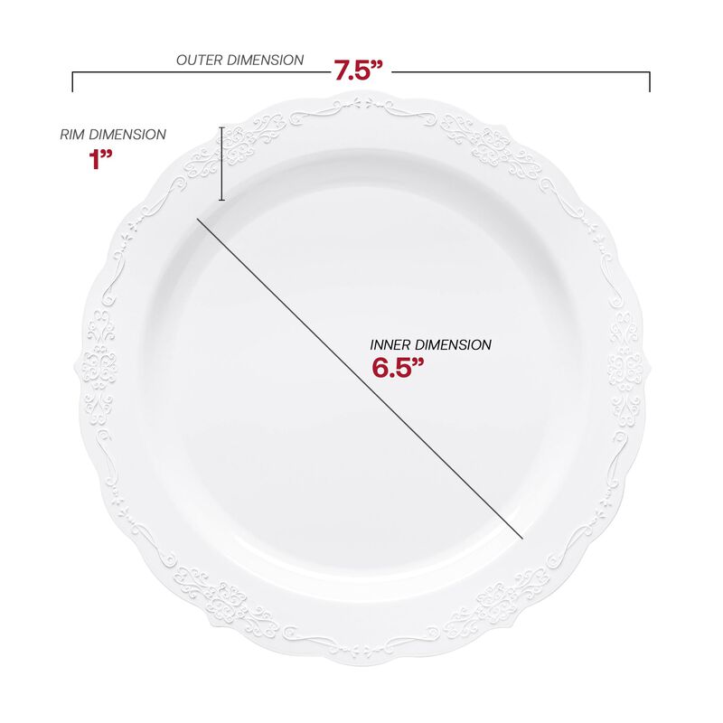 White Vintage Round Plastic Dinnerware Value Set (120 Sets) image number 3