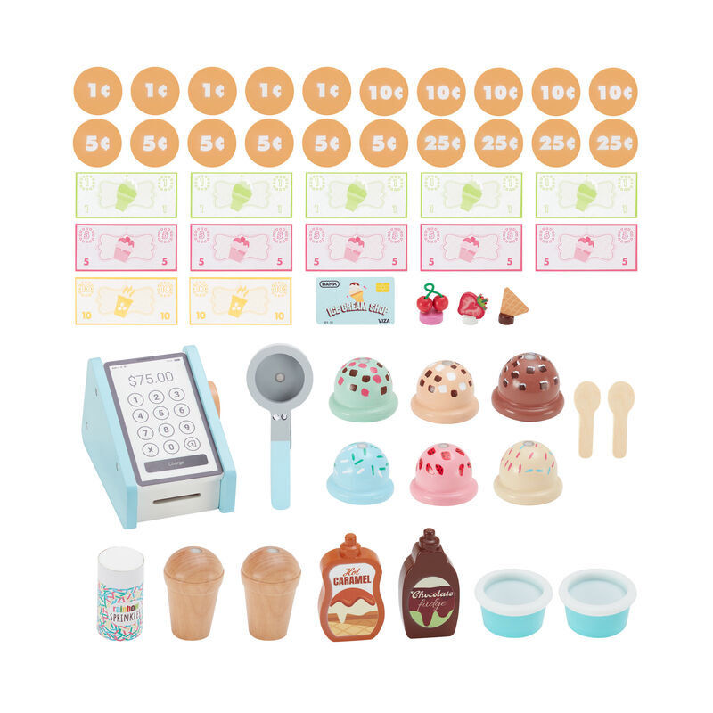 My Little Helper Ice Cream Cart & Accessories, Blue/White image number 3