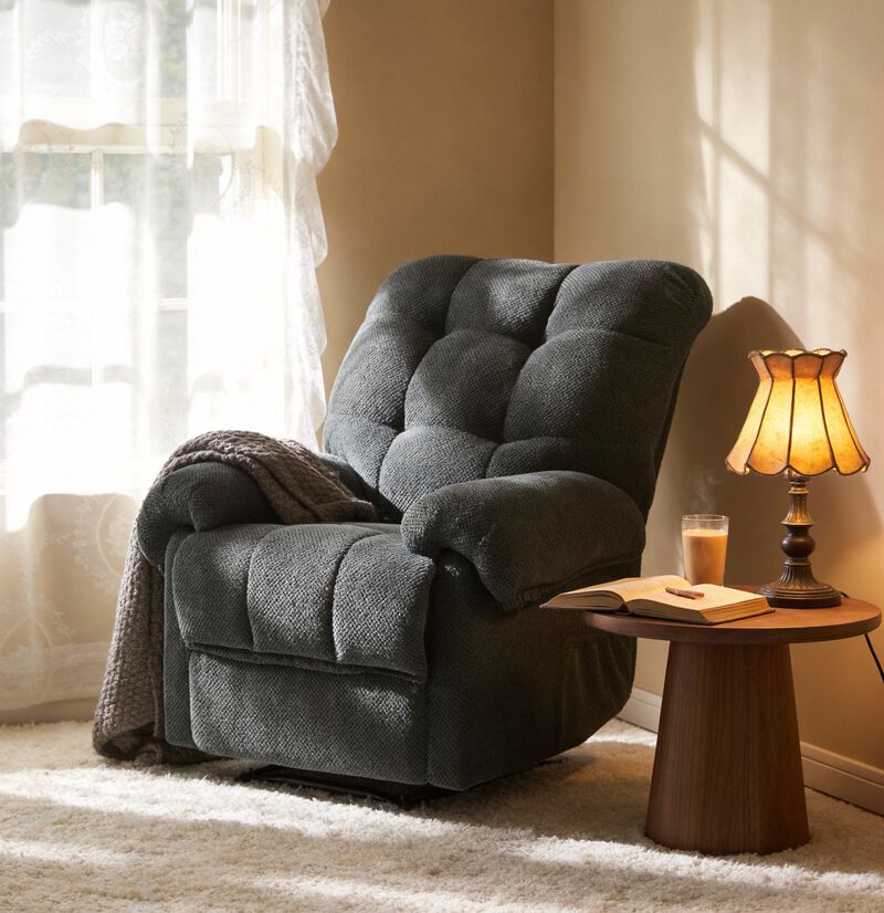 Coxbek Manual Fabric Recliner Chair image number 2