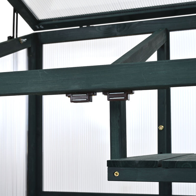Whisen 78-Inch Garden sheds, Greenhouse with 4 Skylights & 2 Folding Shelves image number 7