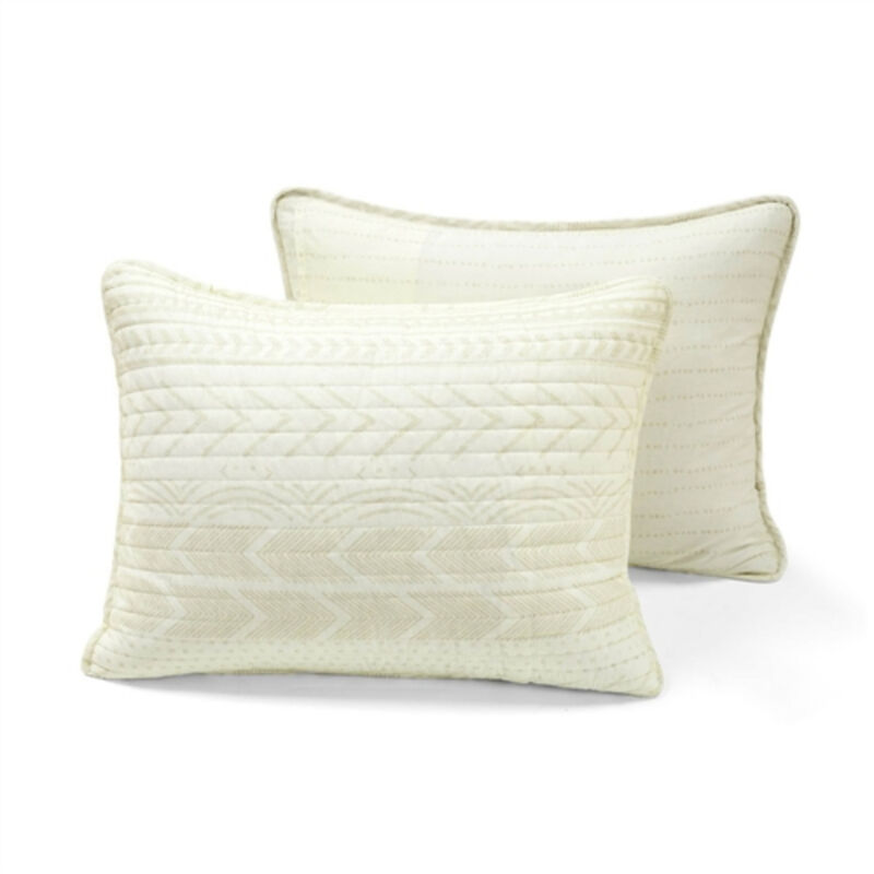 Scandinavian Chevron Stripe Reversible Cotton Quilt Set for Modern Bedroom