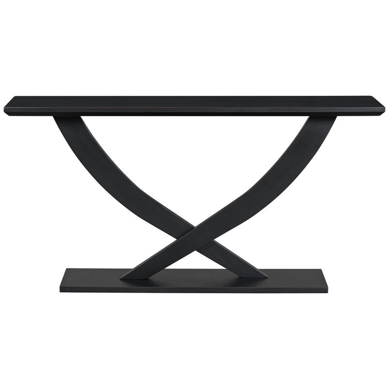 Merax Modern Rustic Console Table with Cross-Leg Design