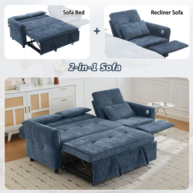 Merax hree-seater Sofa with a Sofa Bed and a Reversible Recliner Sofa