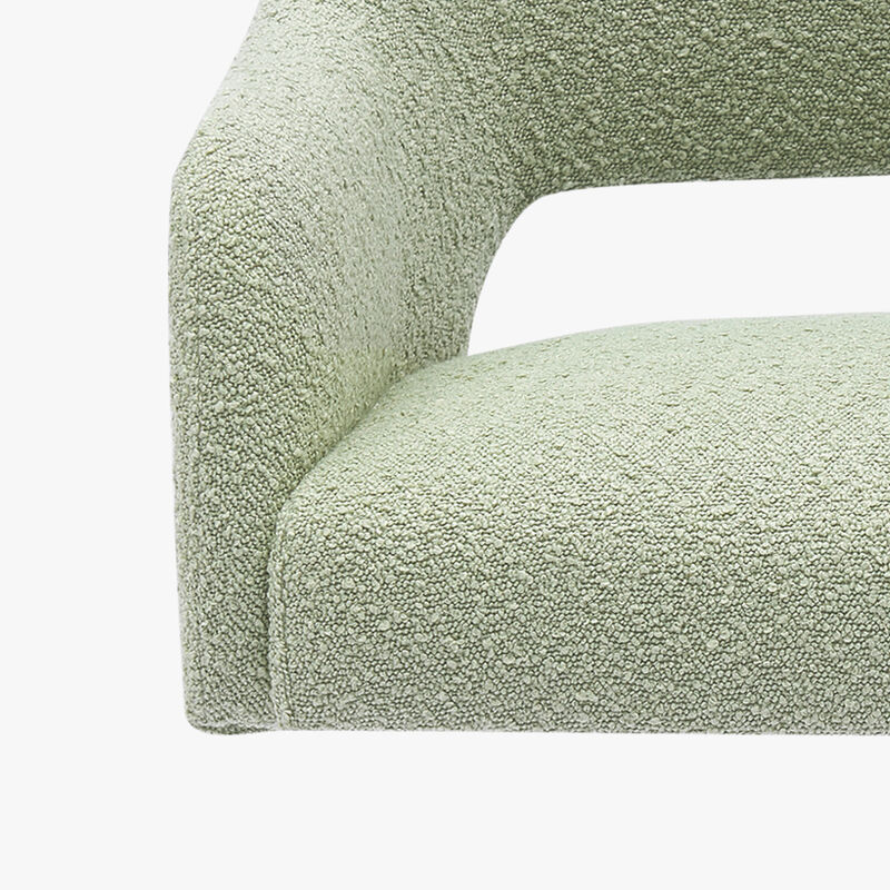 WestinTrends Genevieve Mid-Century Modern Wide Boucle Swivel Accent Arm Chair