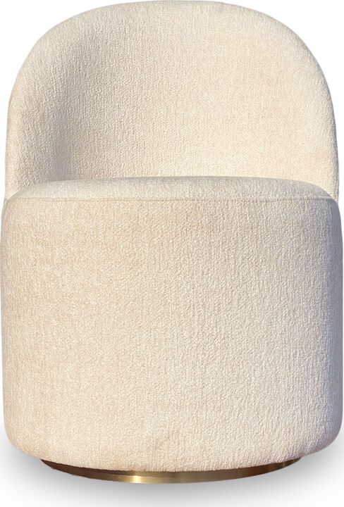 Zinnia Fully Upholstered Swivel Chair in Dune Chenille
