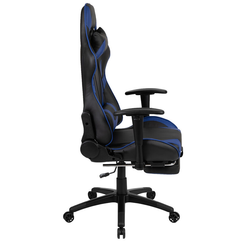 X30 Gaming Chair Racing Office Ergonomic Computer Chair with Fully Reclining Back and Slide-Out Footrest in LeatherSoft