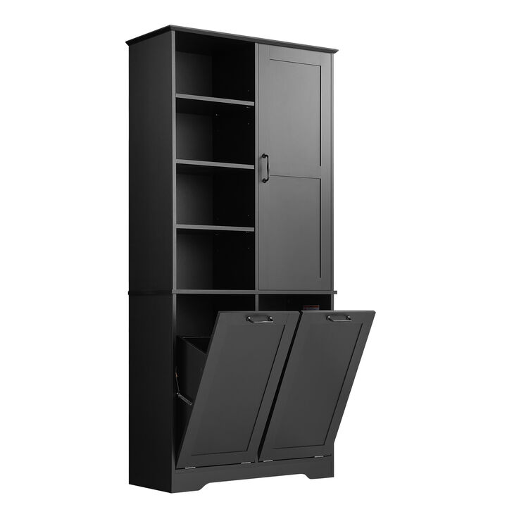 Merax Bathroom Storage Cabinet with Tilt-Out Laundry Hamper