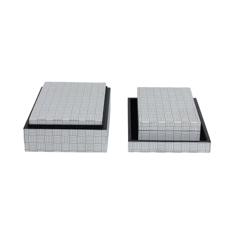 S/3 Checkerboard Etched Boxes image number 3
