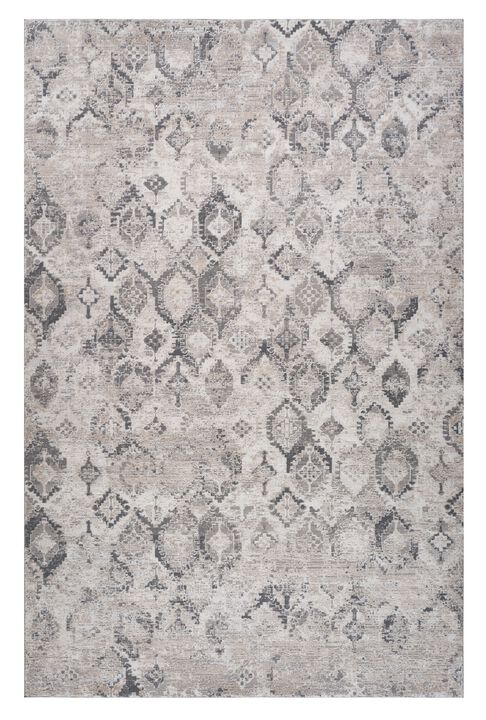 HomeRoots 5' X 8' Beige and Gray Abstract Distressed Area Rug