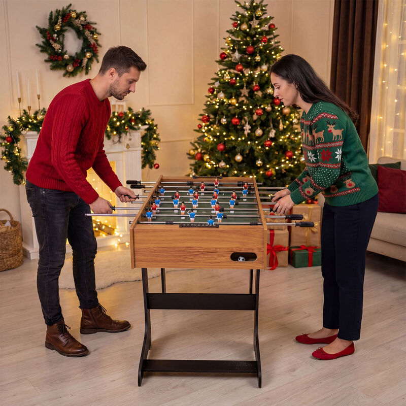Folding Soccer Foosball Table for Family Game Room and Home Entertainment image number 7