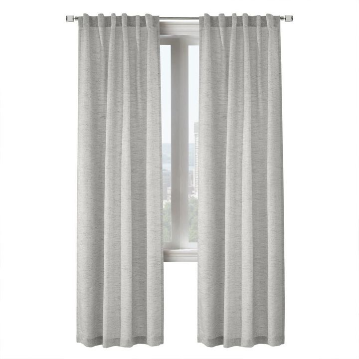 Commonwealth Danbury Dual Header Curtain Panel - 52x95", Silver