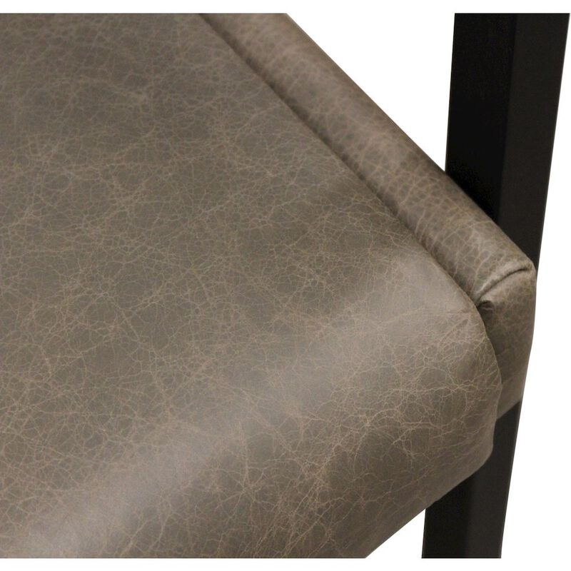 Wendy Arm Chair in Gray Leather 2-Piece Set