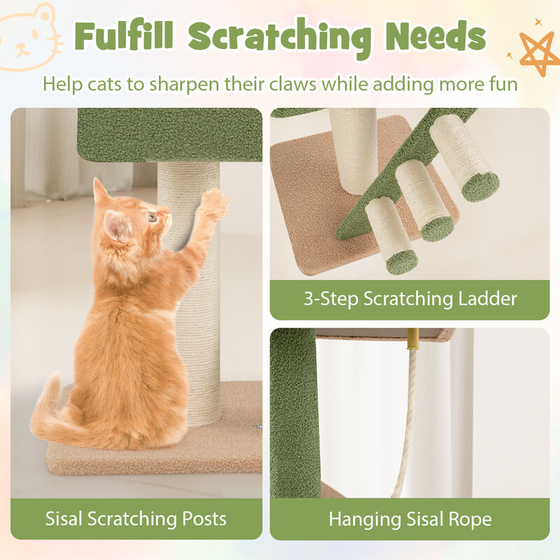 Floor to Ceiling Cat Tree with  Adjustable Height and Extra Post