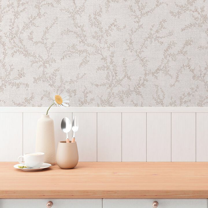 Hygge Home Trailing Vines Motif Pink Wallpaper GG82119