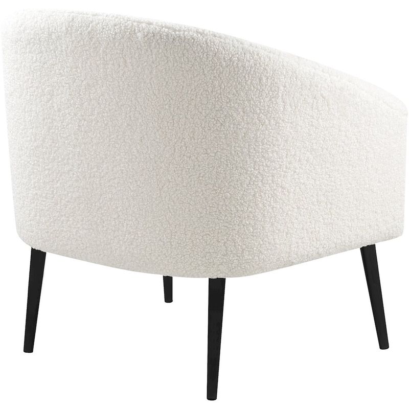 Meridian Furniture Barlow White Faux Sheepskin Fur Accent Chair