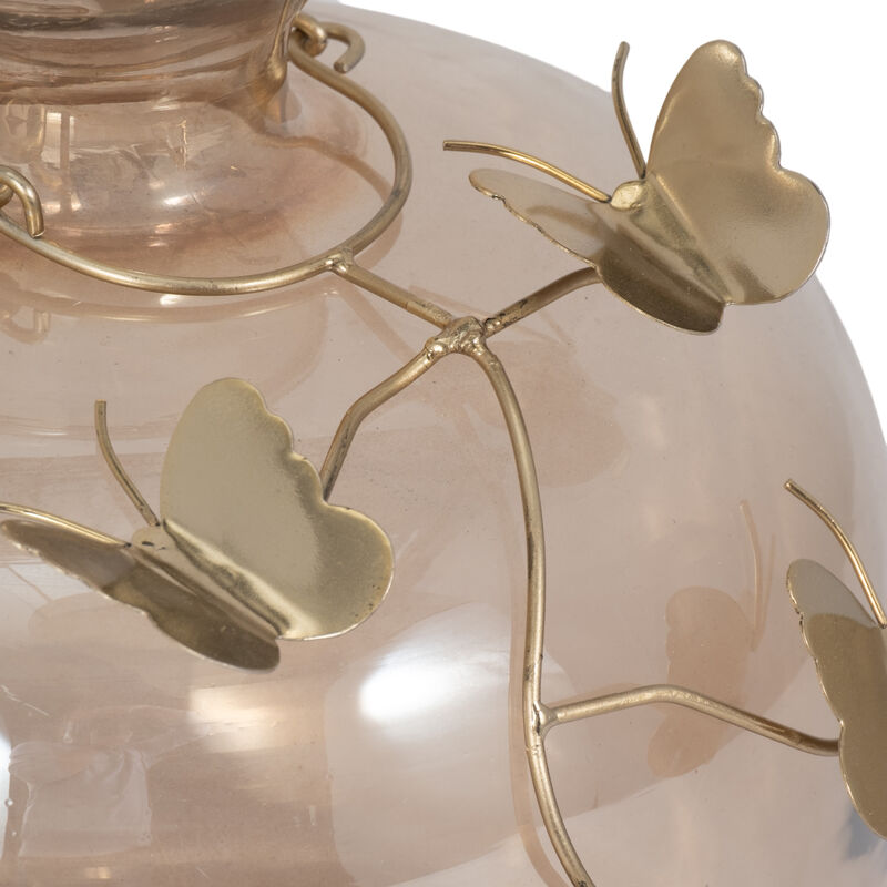 Glass Vase W/Butterfly Garland image number 5