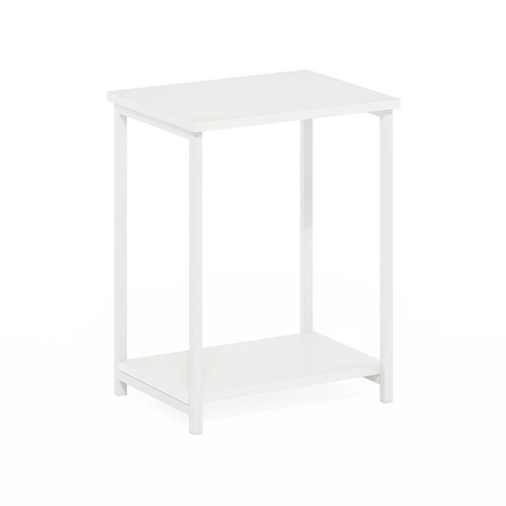 Simplistic Industrial Metal Frame End Table, 1-Pack, White