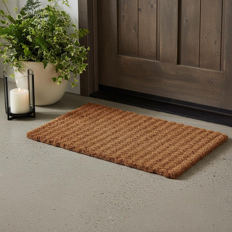 HomeRoots 24" X 36" Brown Coir Weave Outdoor Door Mat image number 1