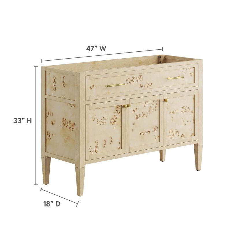 Modway EEI-6140-BUR Elysian 48" Wood Bathroom Vanity Cabinet (Sink Basin Not Included), Burl image number 2