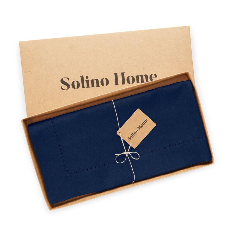 Solino Home Cotton Linen Table Throw - Cotton Linen Hemstitch