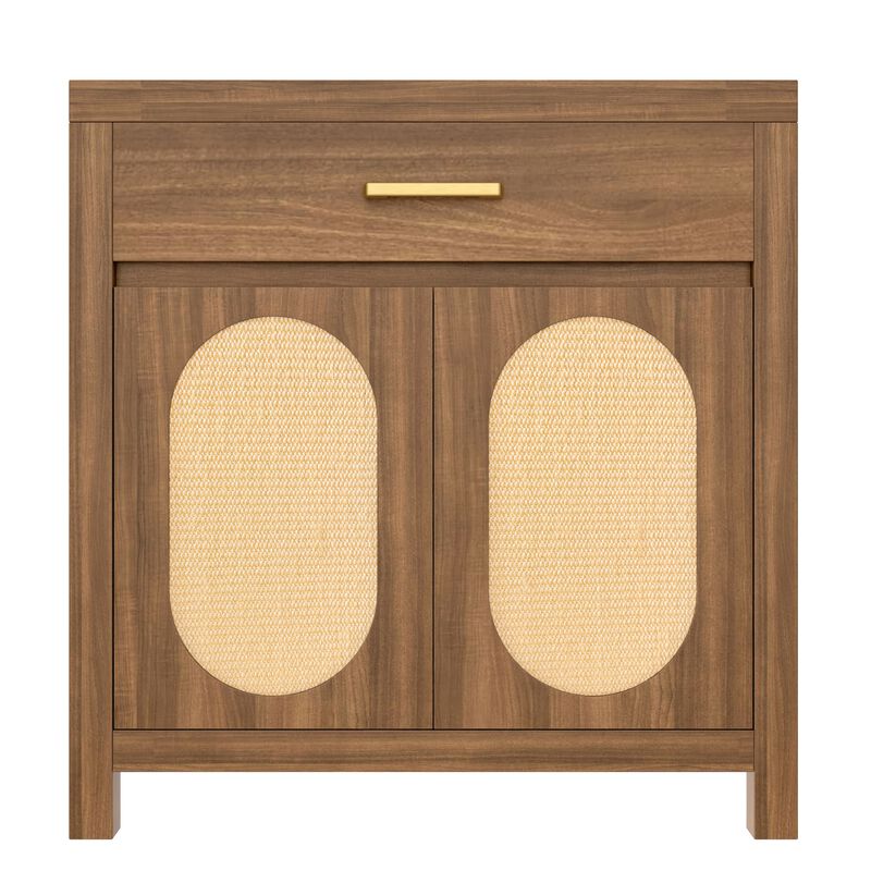 Whisen 31.5" Pet Furniture, Cat Litter Box Enclosure with Sisal Scratcher, MDF Hidden Litter Cabinet with Drawer image number 0