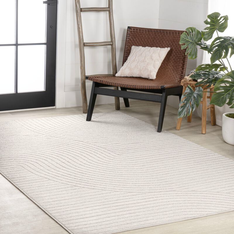 Hallie High-Low Minimalist Curve Geometric Indoor/Outdoor Area Rug