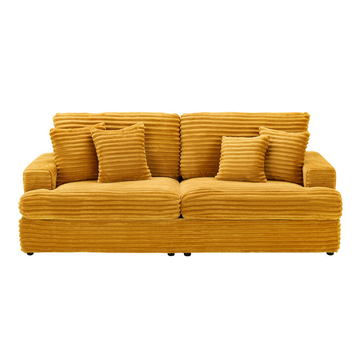 Merax  3-Seater Corduroy Sofa with 4 Matching Pillows