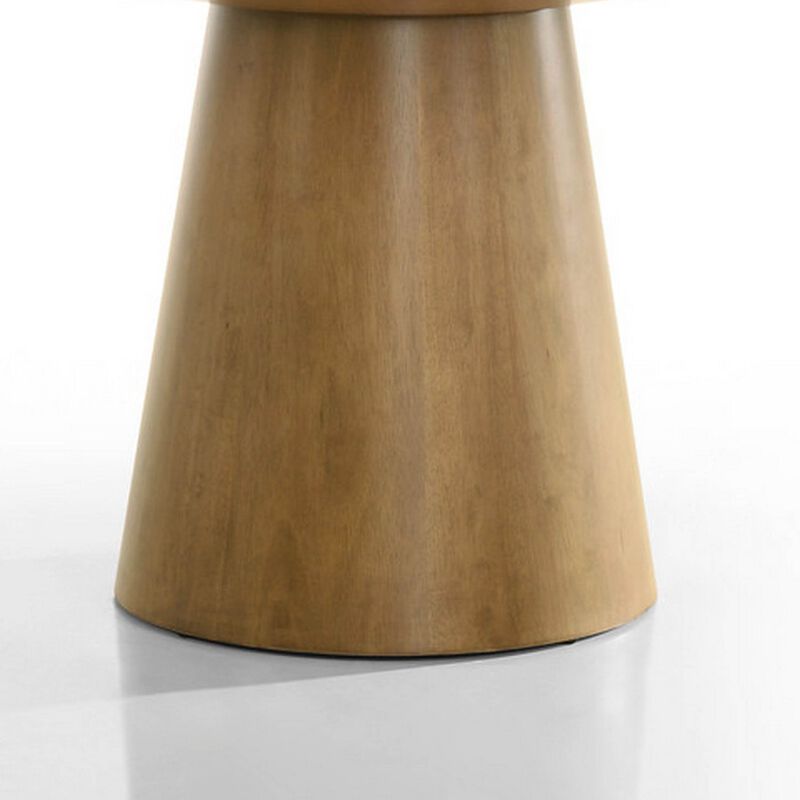 Yuvi 59 Inch Dining Table, Round Tabletop and Pedestal Base, Brown Finish image number 3