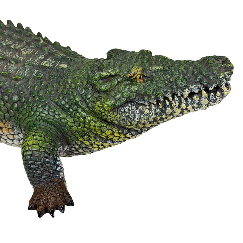 Alligator Statue Realistic Green Resin Outdoor Garden Figure 21 Inch image number 5