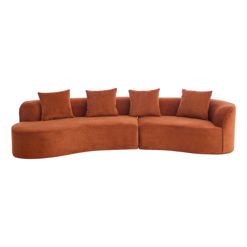 Terkwo 126"Curved Sectional Sofa image number 0