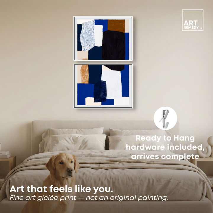Deep Navy Abstract Canvas Print by Art Remedy