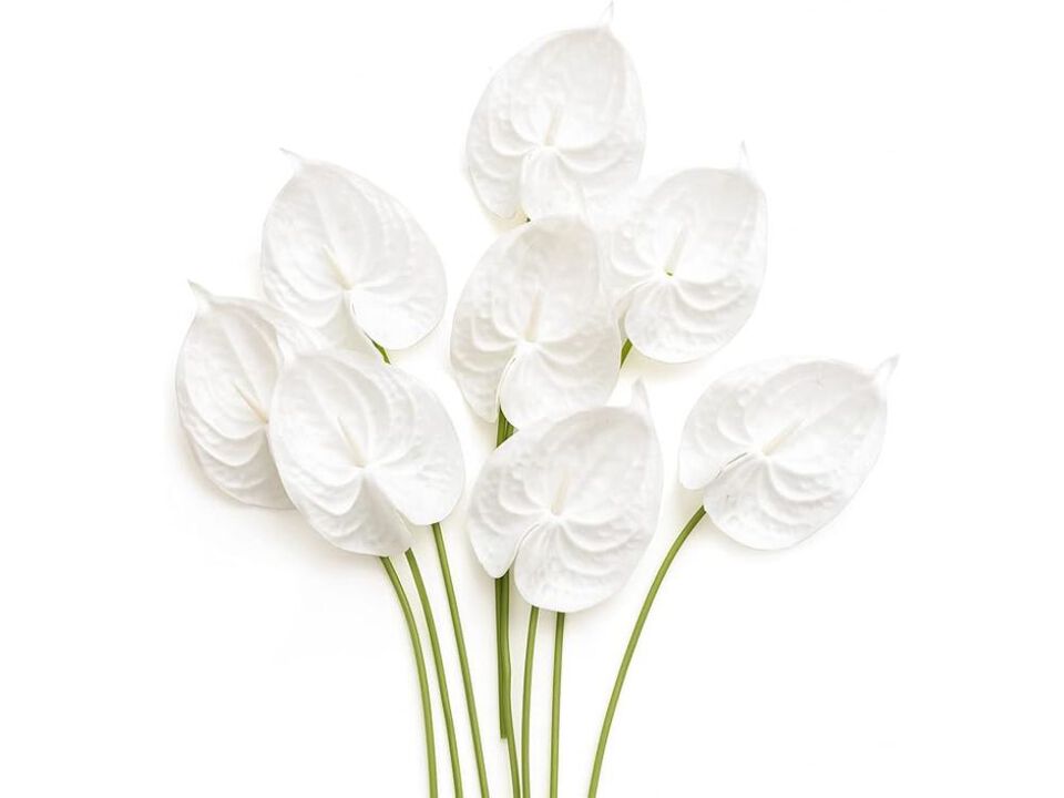 8 Piece White Artificial Greenery Stems Wedding Centerpiece Decor