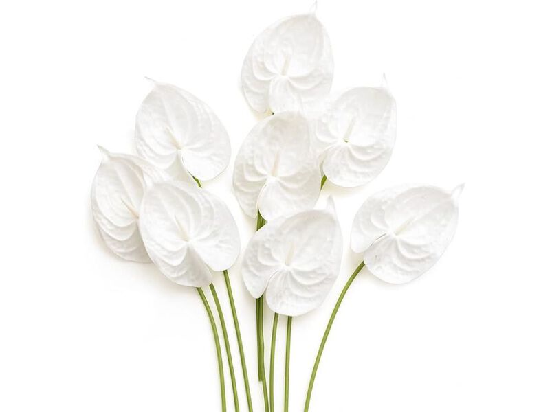 8 Piece White Artificial Greenery Stems Wedding Centerpiece Decor image number 0