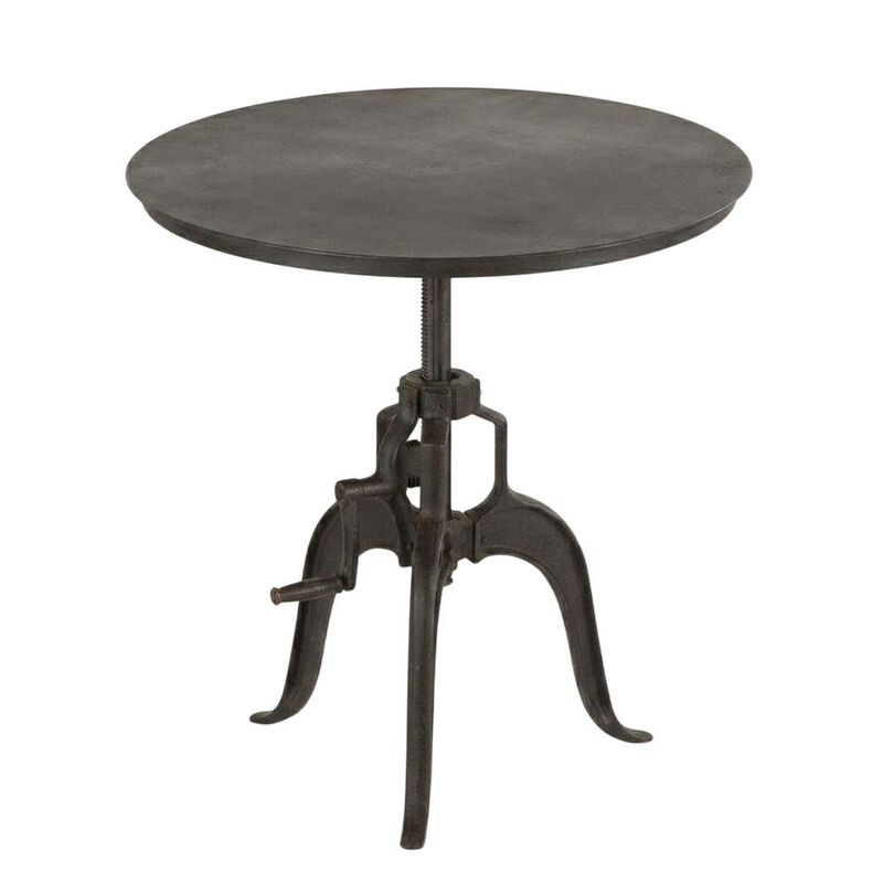 Starlight Canyon Home 30 Inch Adjustable Height Crank Side Table, Industrial End Table, Matte Black image number 2
