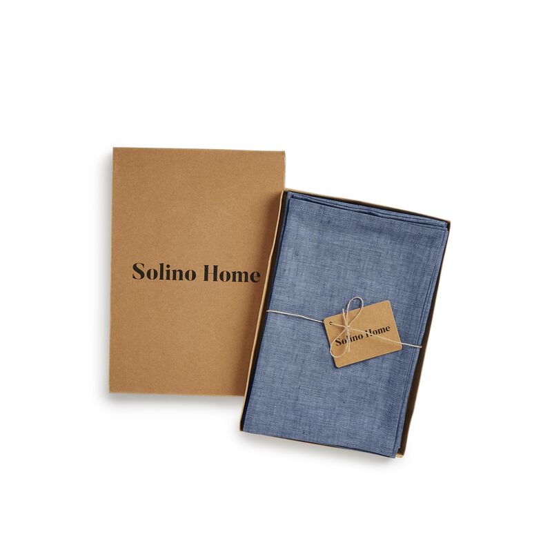 Solino Home 100% Pure Linen Dinner Napkins 20 x 20 Inch Set of 4 - Athena