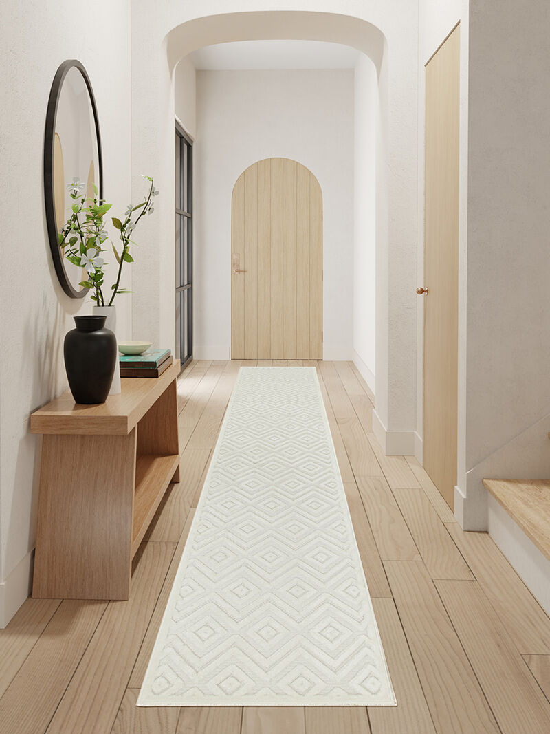 Versatile NRV01 Ivory/White 2'2" x 12' Rug image number 5