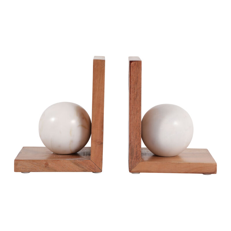 S/2 6" Bookend With Marble Orb image number 0