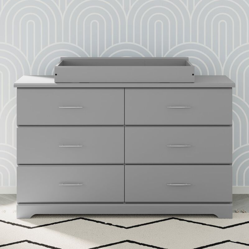 Storkcraft Brookside 6 Drawer Double Dresser (Pebble Gray)