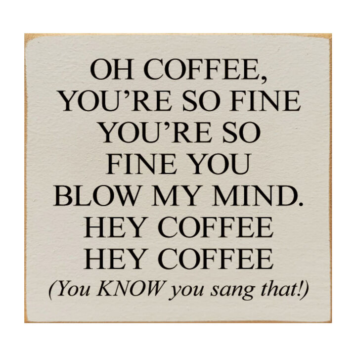 Funny Coffee Quote Wood Sign Wall Decor for Kitchen Coffee Bar