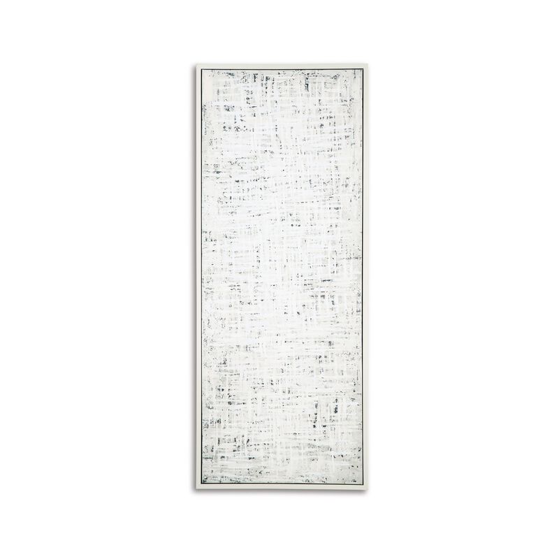 Axon Wall Art Decor, Distressed Gray Framed Painting Canvas, 24 x 60 image number 0
