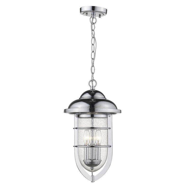 Hivvago Dylan 3-Light Chrome Hanging Lantern
