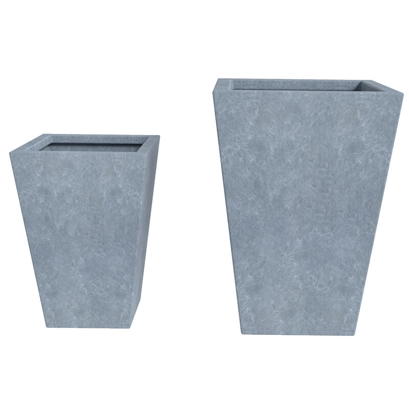 LeisureMod Serene Series Fiberstone and MgO Clay Planter Set