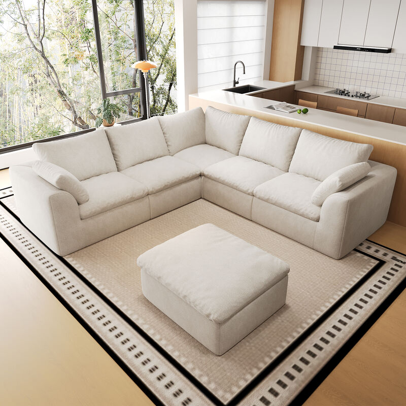 Slelt V‑Shaped 6‑Seat Modular Sectional Sofa image number 2
