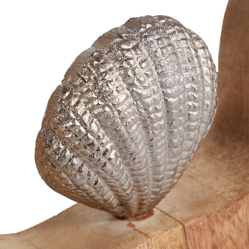 10x10" Seashell In Wood Round, Silver/natural image number 5