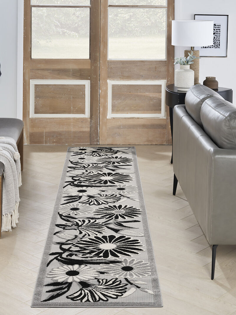 Aloha ALH33 Black/White 2'3" x 12' Rug