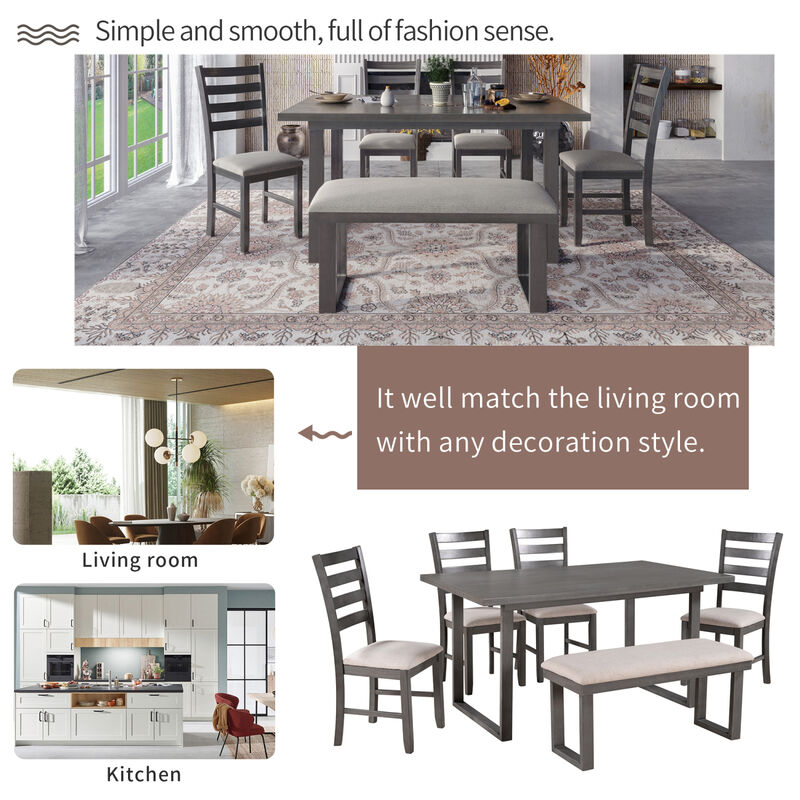 Streamdale Solid Wood 6-Piece Dining Set